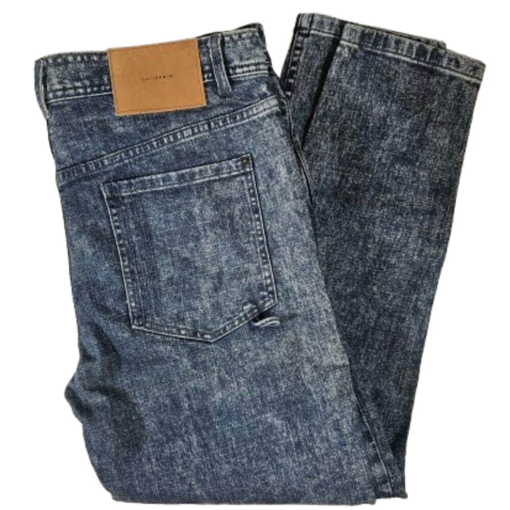 I Love Ugly Hi Stranger Blue Jeans Men's Size XL Acid Wash ILU Button Fly 28L